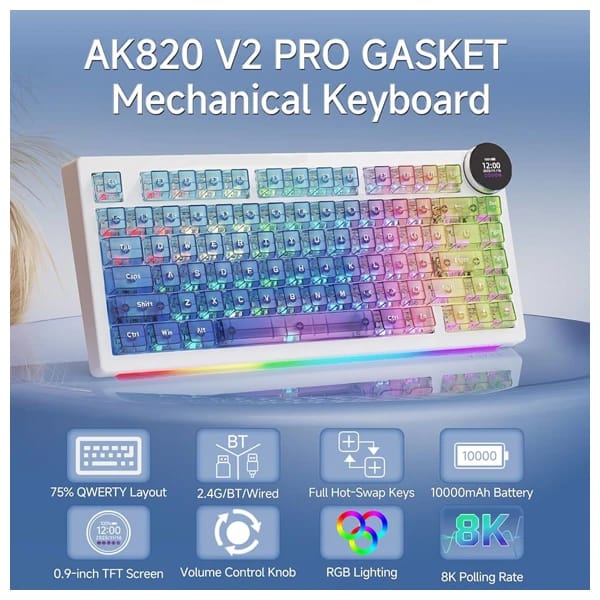 Ajazz AK820 V2 PRO Glass Artisan məhsul şəkli