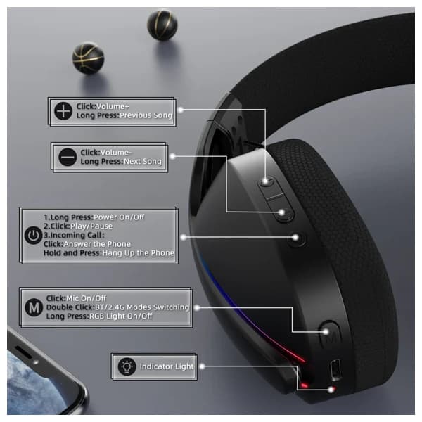 Attack Shark L90 TriMode Wireless Black Headset məhsul şəkli